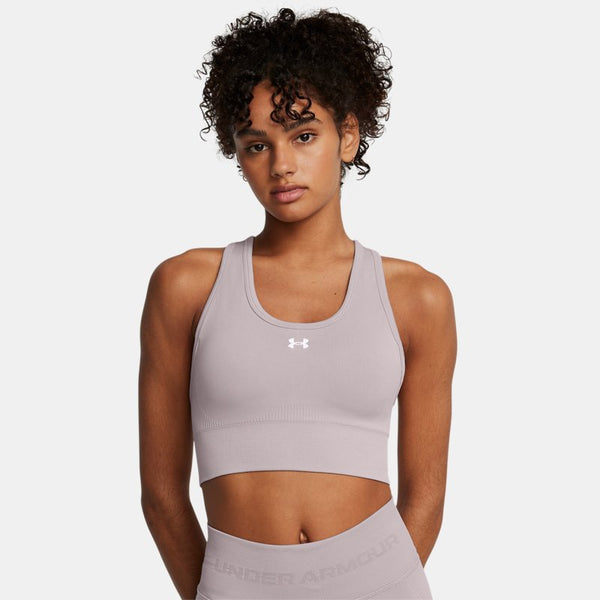 Under Armour Vanish Seamless Mid Sports Bra Tetra Gray White