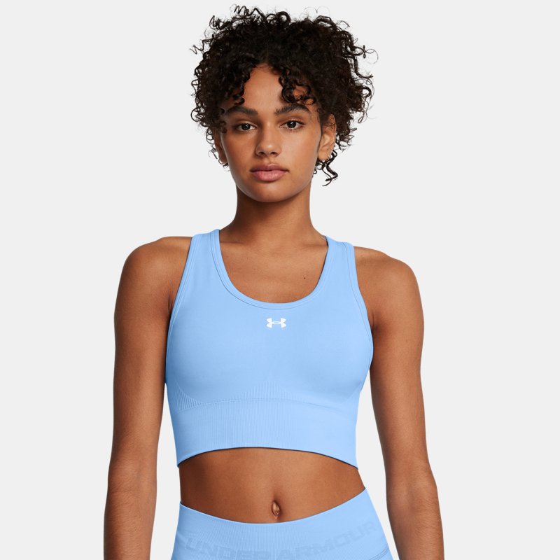 Under Armour Vanish Seamless Mid Sports Bra Horizon Blue White