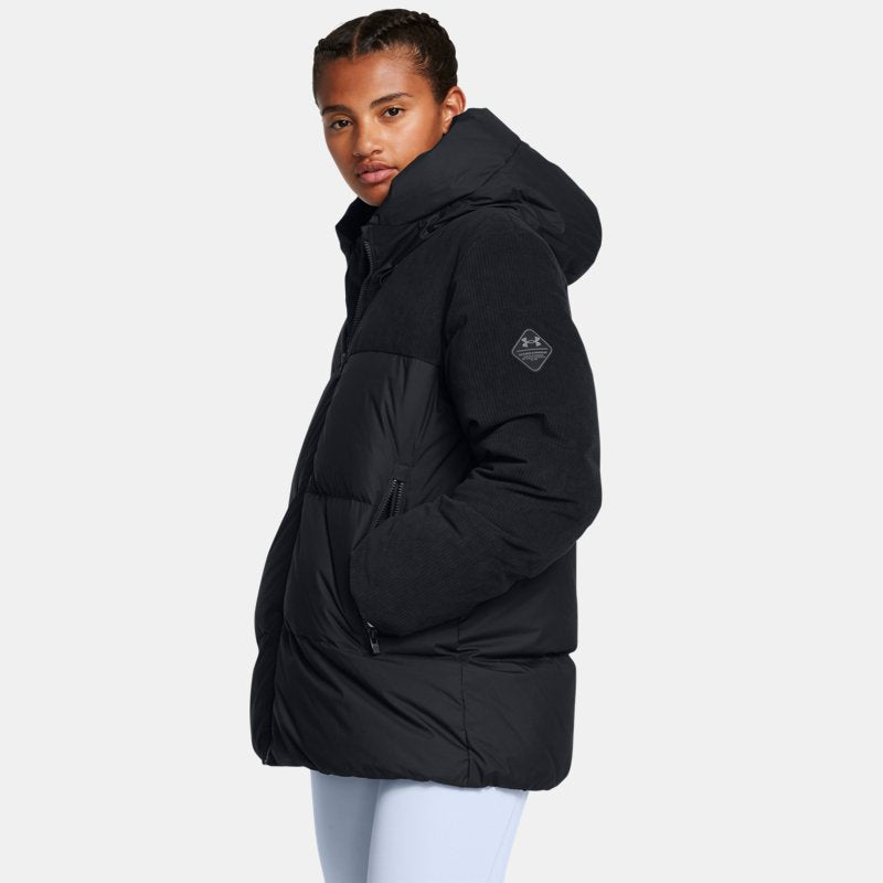 Under Armour Limitless Down Corduroy Oversized Puffer Jacket Black