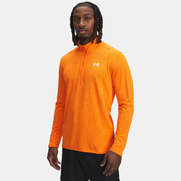 Under Armour Tech™ Vent Geotessa ½ Zip Solar Orange Dark Orange White