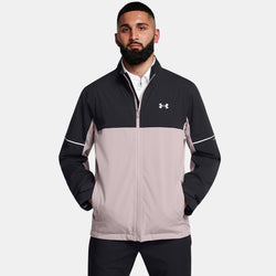 Under Armour Drive Rain Jacket Black Tetra Gray Metallic Silver