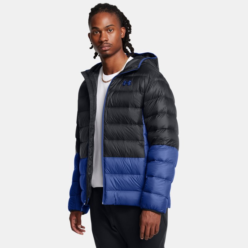 Under Armour Legend Down Hooded Jacket Black Tech Blue Black