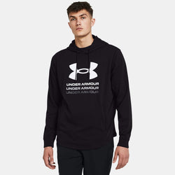 Under Armour Rival Terry Graphic Hoodie Black White