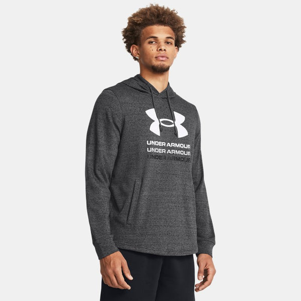 Under Armour Rival Terry Graphic Hoodie Castlerock Black