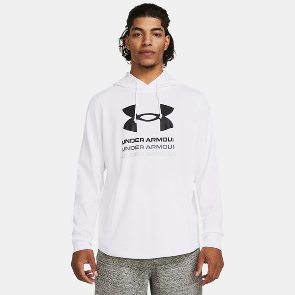 Under Armour Rival Terry Graphic Hoodie White Black