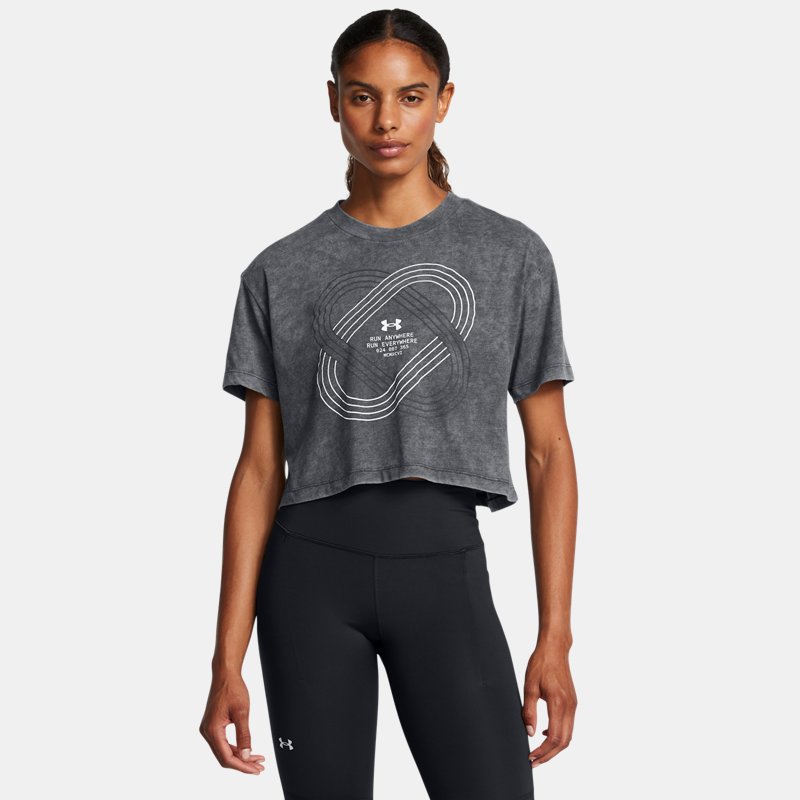 Under Armour Run Anywhere Short Sleeve Black White