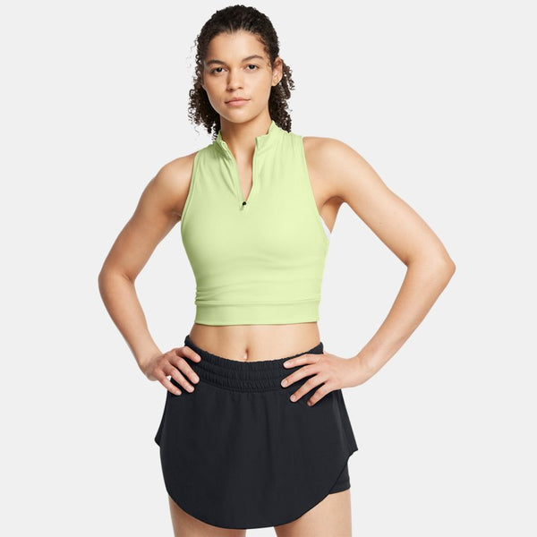 Under Armour Run Anywhere Crop Tank Retro Green Black