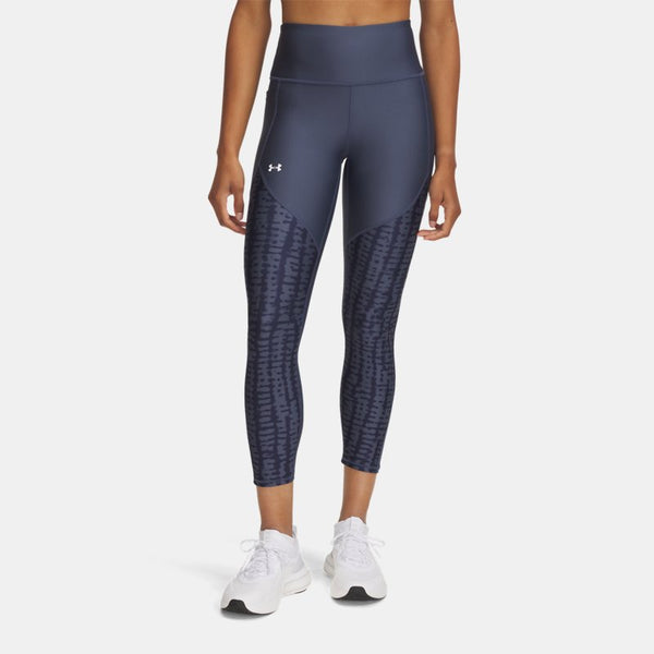 Under Armour Tech™ Printed Panel Ankle Leggings Downpour Gray Midnight Navy White