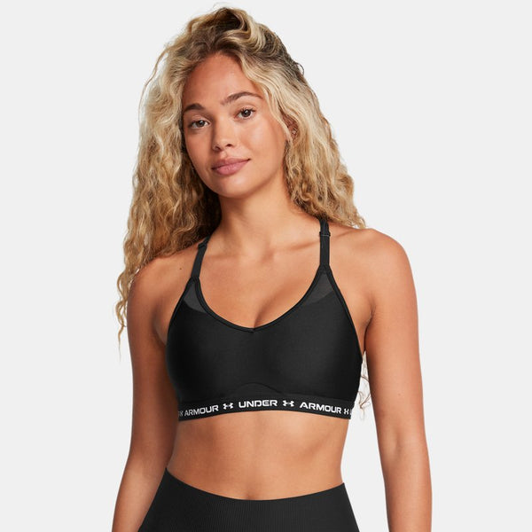 Under Armour Crossback Low Sports Bra Black White