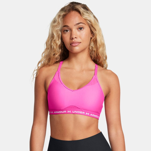 Under Armour Crossback Low Sports Bra Rebel Pink White