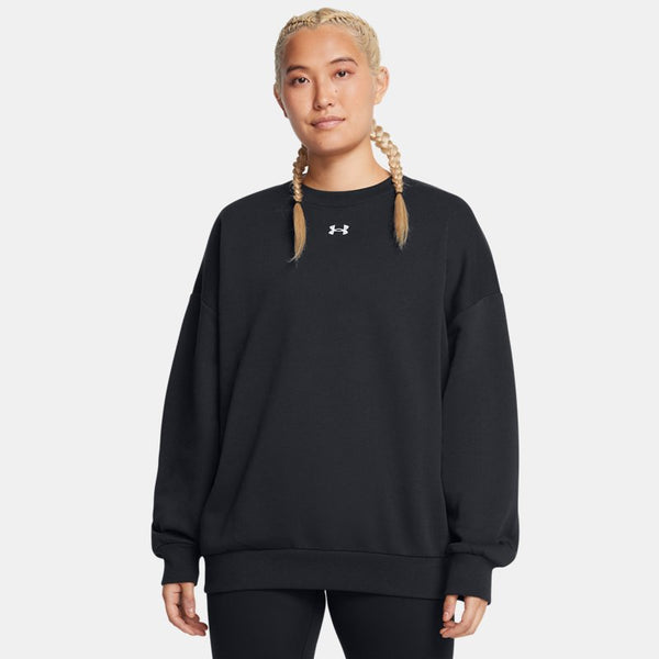 Under Armour Rival Fleece Oversized Crew Black White