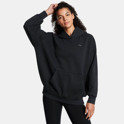 Under Armour Icon Heavyweight Fleece Oversized Hoodie Black White