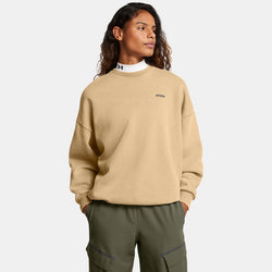 Under Armour Icon Heavyweight Fleece Oversized Crew Camel White