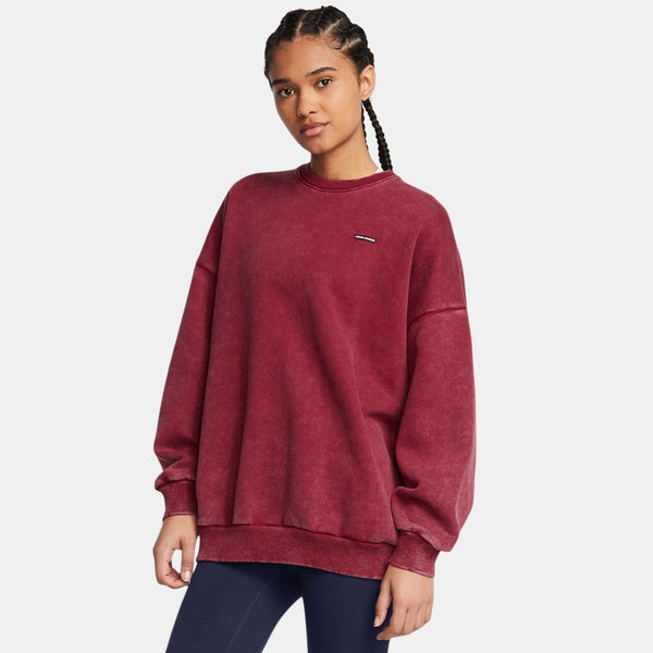 Under Armour Icon Heavyweight Fleece Oversized Crew Cardinal White