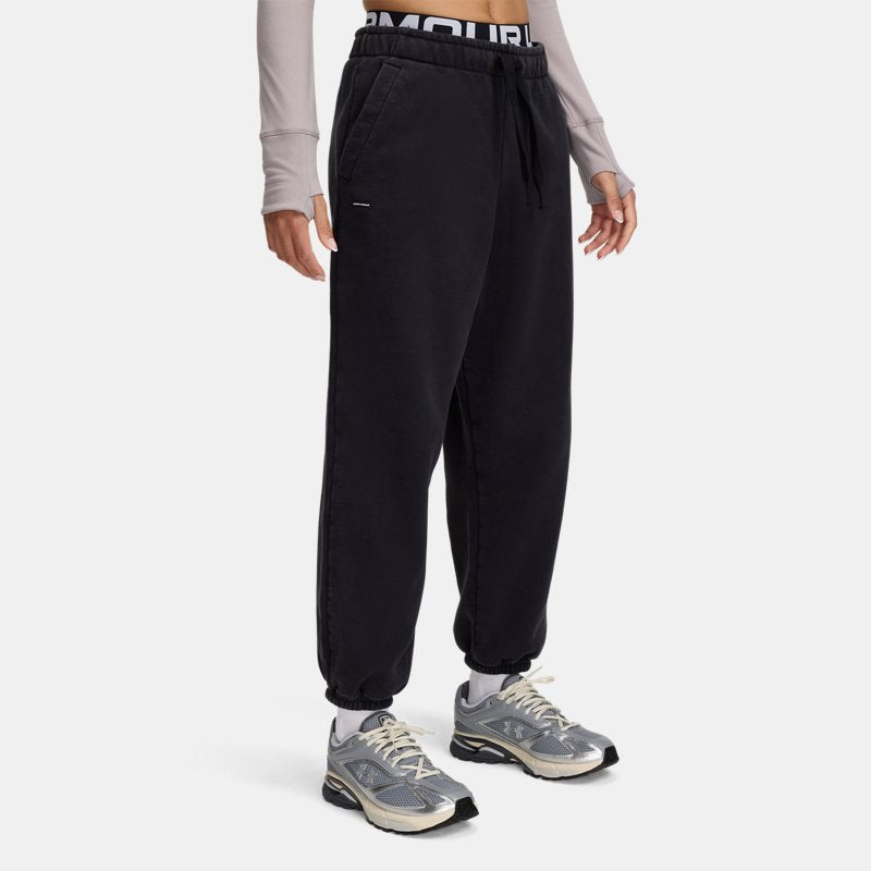 Under Armour Icon Heavyweight Fleece Oversized Pants Black White