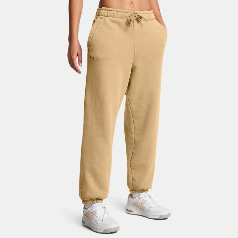 Under Armour Icon Heavyweight Fleece Oversized Pants Camel White