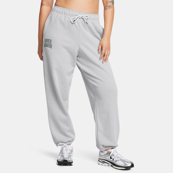 Under Armour Icon Heavyweight Terry Oversized Pants Mod Gray Light Heather Forest Green