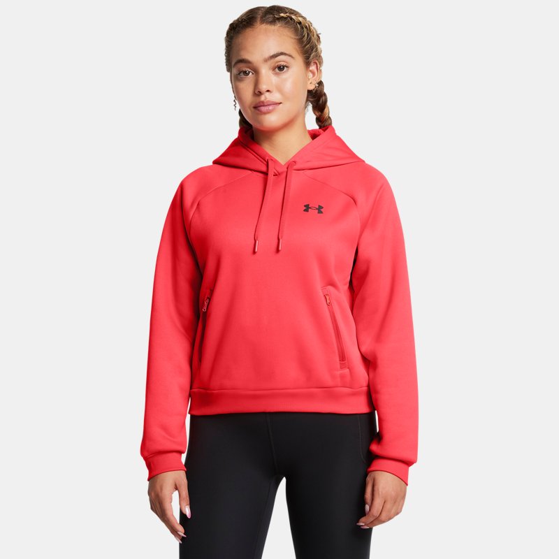 Armour Fleece® Pro Hoodie Racer Red Black