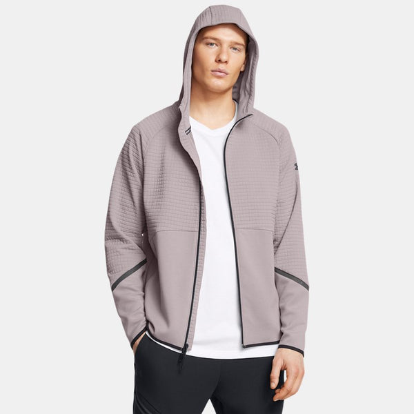 Under Armour Unstoppable Fleece Grid Full-Zip Tetra Gray Black