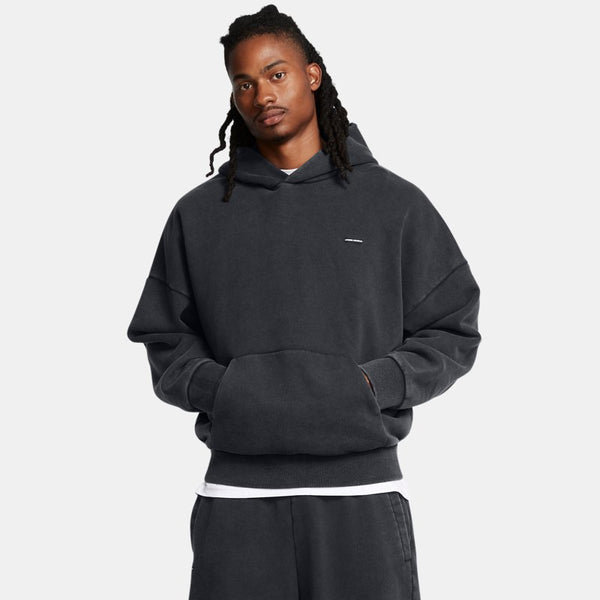 Under Armour Icon Heavyweight Fleece Wash Oversized Hoodie Black White