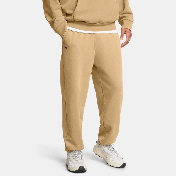 Under Armour Icon Heavyweight Fleece Wash Oversized Pants Camel White