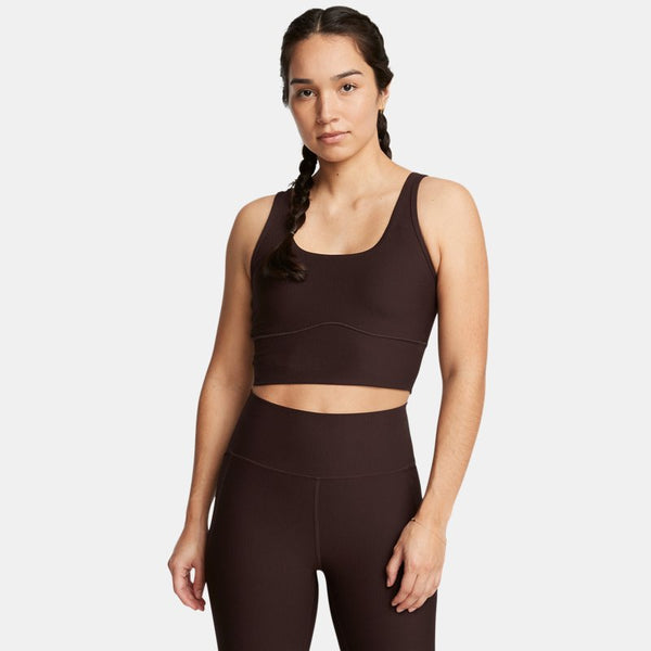 Under Armour Meridian Rib Crop Tank Brown Obsidian Brown Obsidian