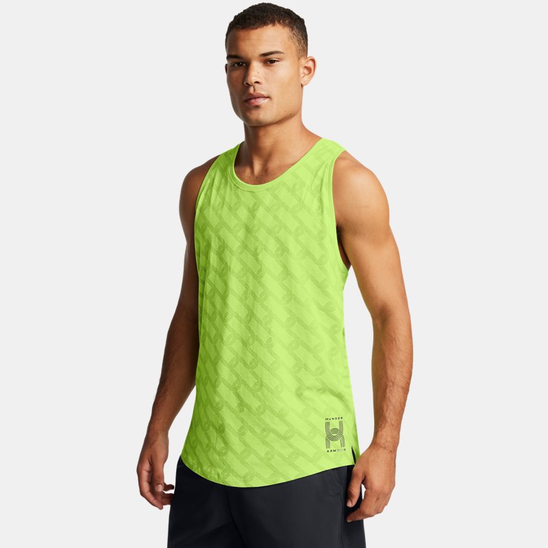 Under Armour Run Anywhere Singlet Morph Green Marine OD Green Black