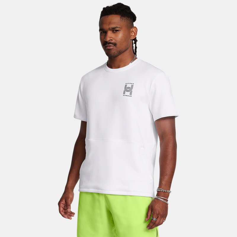 Under Armour Run Anywhere Short Sleeve White Morph Green Black