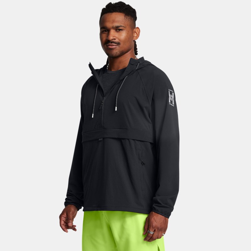 Under Armour Run Anywhere Anorak Jacket Black White