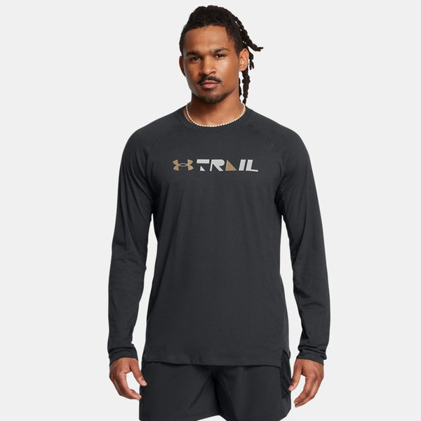 Under Armour Trail Run Graphic Long Sleeve Anthracite Coyote Reflective