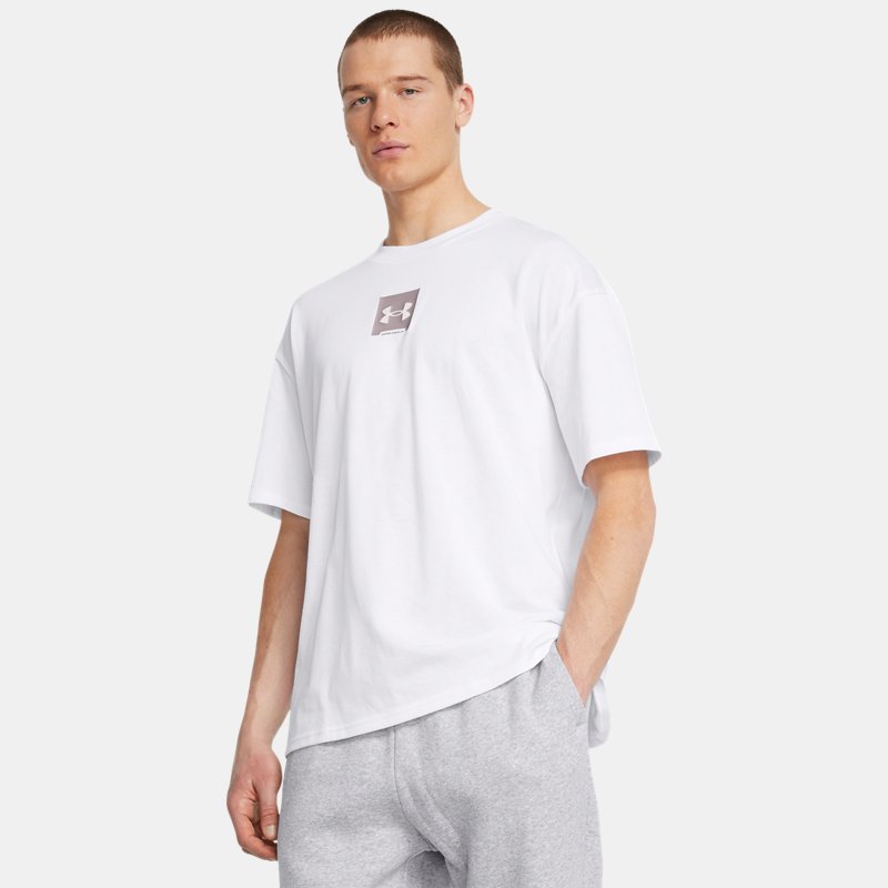 Under Armour Heavyweight Oversized SM Box Short Sleeve White Tetra Gray