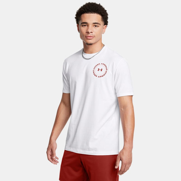 Under Armour Radial Wordmark Short Sleeve White Earthen Orange