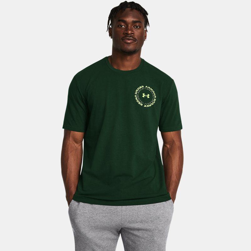 Under Armour Radial Wordmark Short Sleeve Forest Green Morph Green