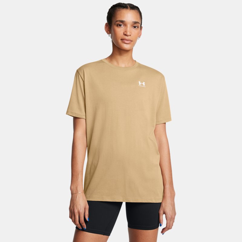 Under Armour BF Oversized Logo Short Sleeve Camel White