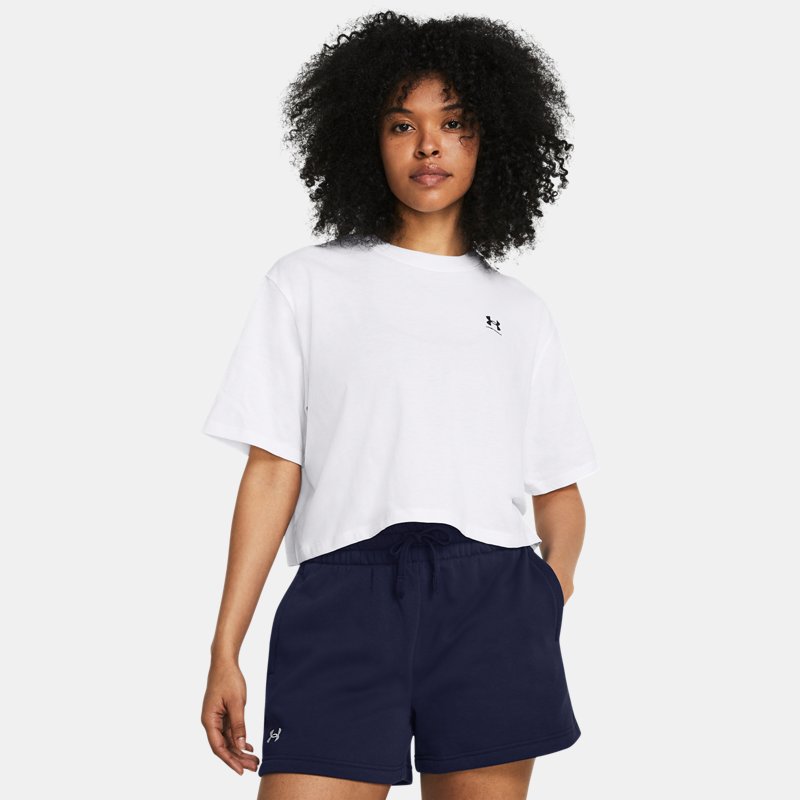 Under Armour Boxy Crop Logo Short Sleeve White Black