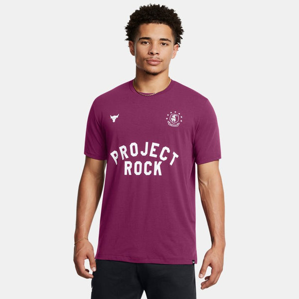 Under Armour Project Rock Badge Of Honor Short Sleeve Purple Gemini White