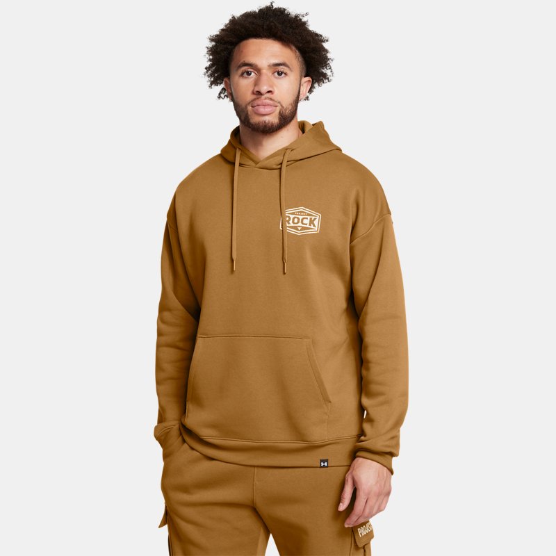 Project Rock Icon Fleece Hoodie Yellow Ochre Silt