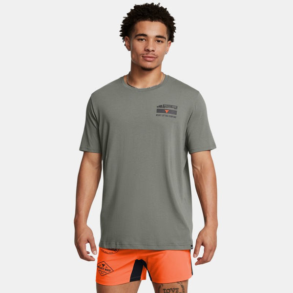 Under Armour Project Rock Tools Of The Trade Short Sleeve Clay Green Team Orange Black