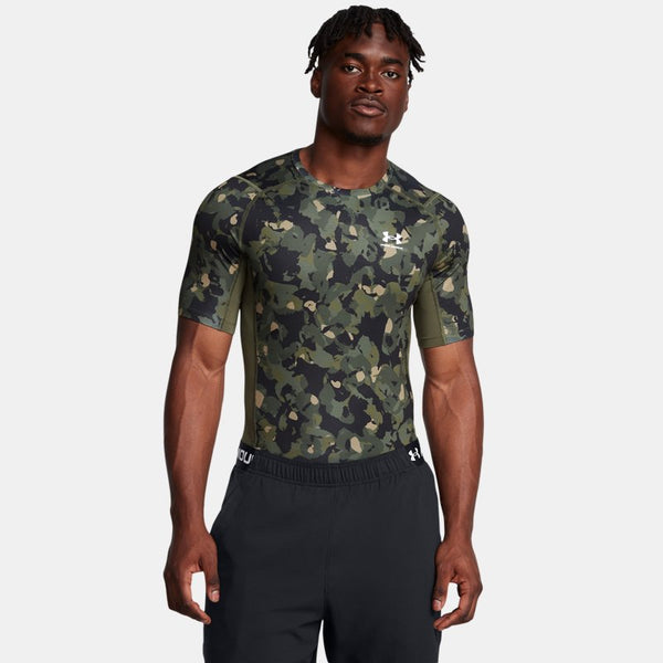 HeatGear® Printed Short Sleeve Marine OD Green White