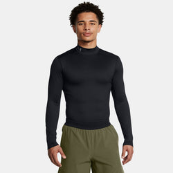 ColdGear® Elite Mock Long Sleeve Black Metallic Silver