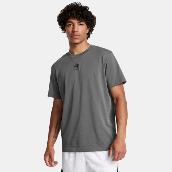 Under Armour Curry Logo Heavyweight T-Shirt Castlerock Black