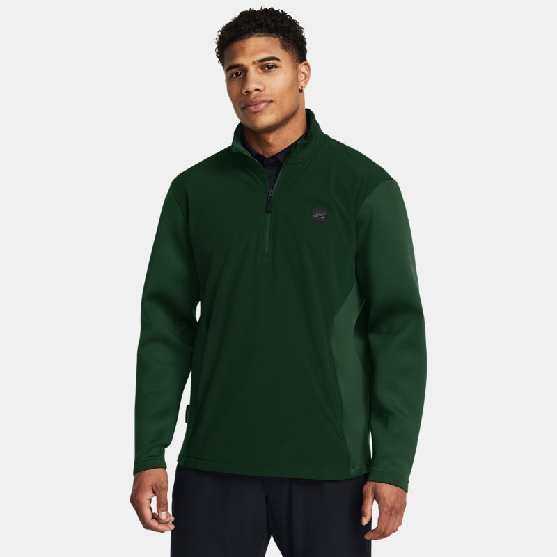 Under Armour Drive Pro Storm Hybrid ½ Zip Forest Green Metallic Silver