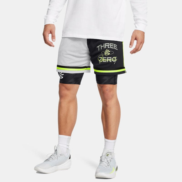 Curry Statement Shorts Black Halo Gray High Vis Yellow