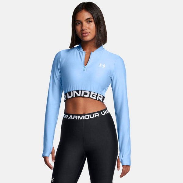 HeatGear® Rib ¼ Zip Long Sleeve Horizon Blue White