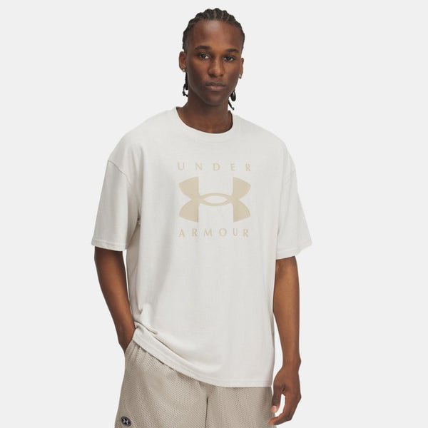 Under Armour Heavyweight Oversized Branded Short Sleeve Summit White City Khaki