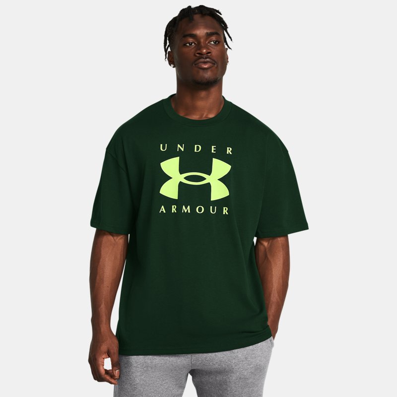 Under Armour Heavyweight Oversized Branded Short Sleeve Forest Green Morph Green