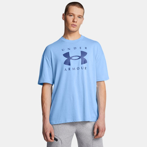 Under Armour Heavyweight Oversized Branded Short Sleeve Horizon Blue Tech Blue