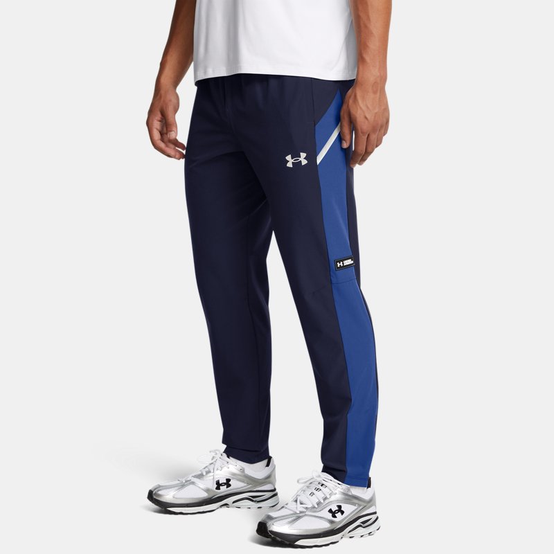 Under Armour Woven Utility Pants Midnight Navy Tech Blue Reflective