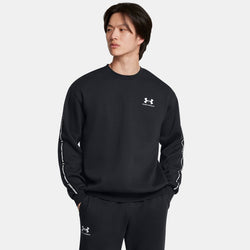 Under Armour Icon Fleece Taping Crew Black White