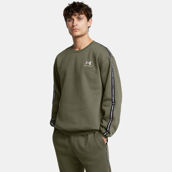 Under Armour Icon Fleece Taping Crew Marine OD Green White